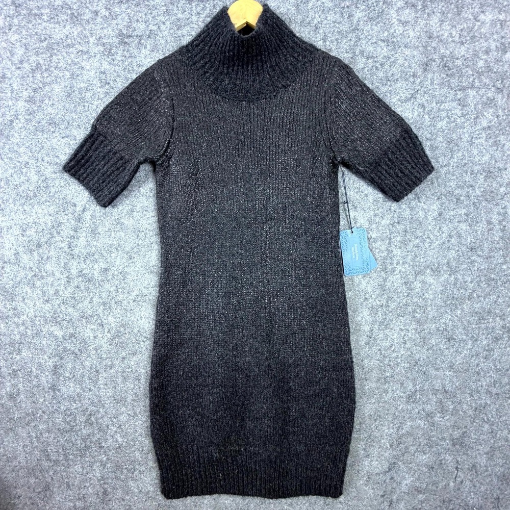 Simply Vera Vera Wang Sweater Dress Womens Medium Gray Mock Neck Office Chic